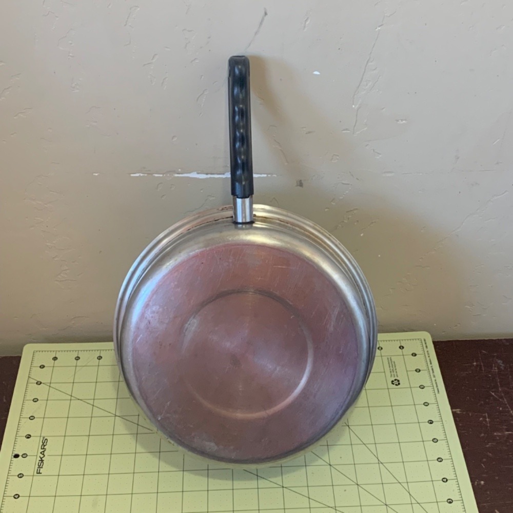 Vintage Vita Craft 3 ply Copper Core 10" Frying Pan Skillet Silver Cookware